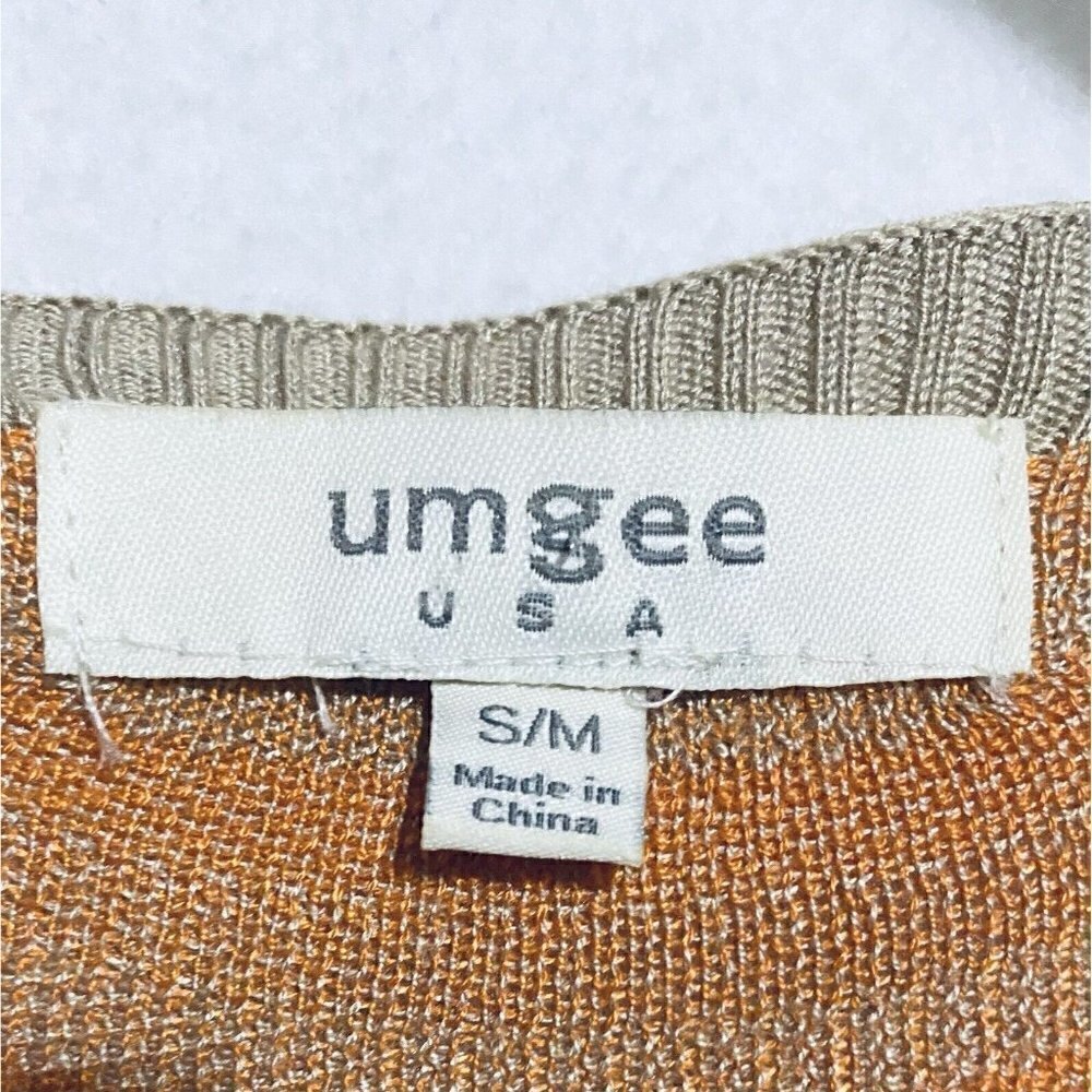 Umgee Womens Small Medium Sleeveless Tribal Fringe Sweater Vest Tan Orange Boho - Picture 5 of 7